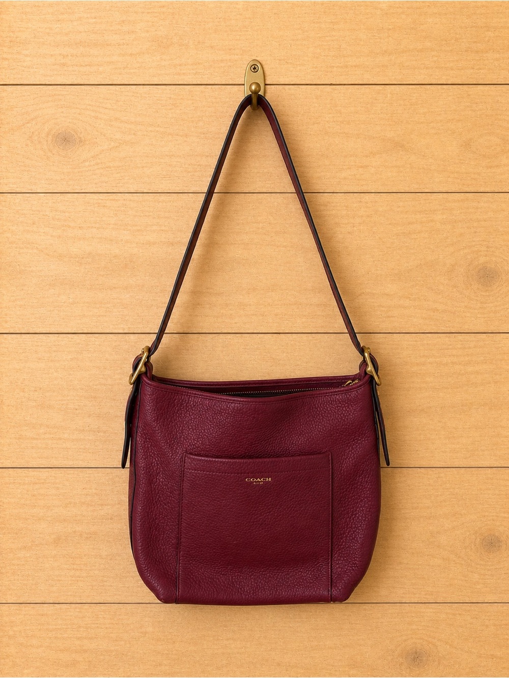 Coach Legacy Red Pebbled Leather Shoulder Bag Hobo Purse